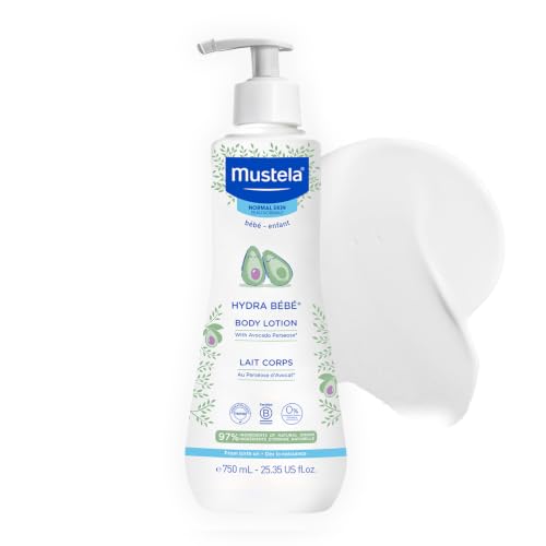 Mustela Hydra Bebe Body Lotion - Daily Moisturizing Baby Lotion with Natural Avocado Jojoba & Sunflower Oil 25.35 fl. oz.