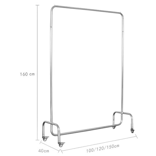 Portant à vêtements robuste en acier inoxydable de qualité commerciale - 120 cm