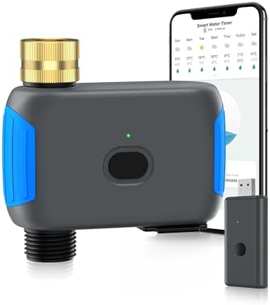 Smartale WiFi Sprinkler Timer, Smart Bluetooth Hose Timer, Programmable Automatic Irrigation System with Remote APP, Compatible with Alexa Google, Watering for Outdoor Garden Yard Lawn, 1 Outlet