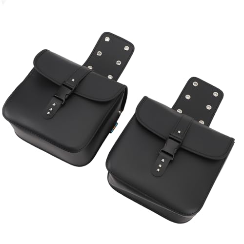 Alforjas para motocicleta de cuero PU resistentes al clima con alta capacidad de almacenamiento para herramientas y guantes miniatura 4