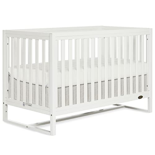 Image of Dream On Me Arlo 5-in-1 Convertible Full-Size Baby Crib in White, GreenGuard Gold & JPMA, Converts to Toddler, Day & Full-Size Bed, 3 Mattress Heights, Non-Toxic Finish, Sustainable Pinewood