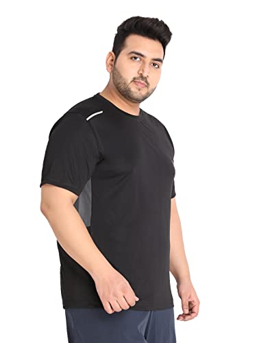 Image of CHKOKKO Men's Polyester Regular Fit Solid Sports T-Shirt