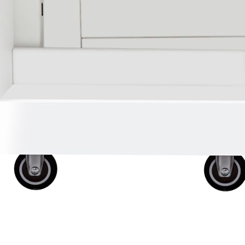 Image of Ball & Cast 71″Tall Freestanding Kitchen Pantry Cabinet with 2 Pull-Out Shelves,Versatile Farmhouse Pantry Storage Cabinet w /Pull-Out Storage Shelf and 4 Doors,for Kitchen and Dining Room,White