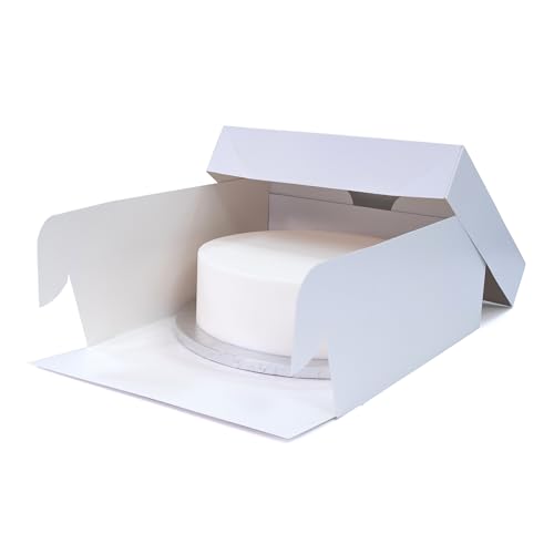 Culpitt 10" Square Cake Boxes With Lid | 5 Pack | Rigid Transport And Protection For Birthday, Wedding, And Celebration Bakes, Recyclable Cardboard Bakery Boxes - Pack Of 5 - Image 2