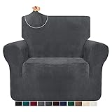 sessel bezug grau BLEIBEN SIE AN ORT UND STELLE: Ausgezeichnete Elastizität macht unsere Couchbezug passen Sie Ihr Sofa fest, nicht leicht zu rutschen weg. Das elastische Band auf der Unterseite des Couchbezug genäht kann besser helfen, das Sofa Abdeckung zu wickeln und passen Sie Ihre Möbel fest. Sofabezüge decken Ihr Sofa vollständig ab, damit es besser und faltenfrei aussieht.