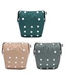 ALVABABY Large Cloth Swim Diaper 3pcs Baby/Toddler/Infant Snap Reusable Adjustable Swimming Diaper Baby Boy and Girl 3ZSWY72A