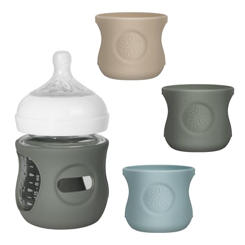 Image of Joxodak 3 Pack Silicone Sleeves for Philips Avent Natural Bottle, Food Grade Silicone Anti Breakage Baby Bottles Holder, Compatible with Philips Avent Glass Natural Baby Bottle 4oz