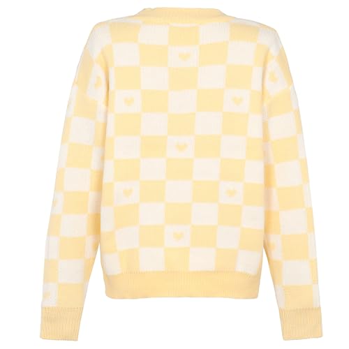 Kawaii Cartoon Cardigan Sweaters for Women Girls Long Sleeve Open Front Knit Cardigans Plaid JK School Uniform4