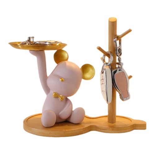 taefyiasz 北欧風 クマ キー収納 おしゃれ 小物入れ 玄関収納 オブジェ 置物 鍵置き?物容器 玄??匙托? 鍵入れ おしゃれ 卓上置物 収納トレイ 動物像 彫刻装飾 玄関 インテリア 化粧卓 口紅スタンド 財布 コイン キャンディー皿 実用性が