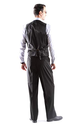 Men's Single Breasted 2 Button Superior 150s Extra Fine 3 pcs Vested Dress Suit4