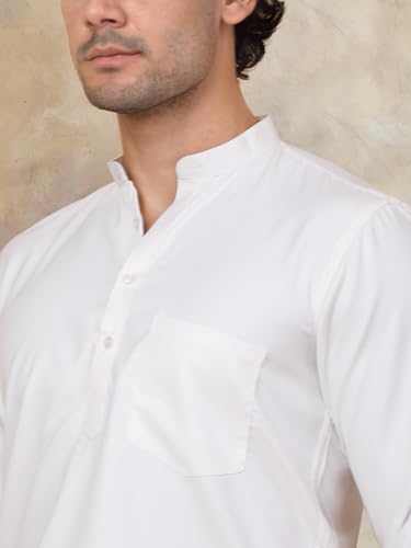 Image of Jompers Men's Cotton Regular Fit Solid Short Kurta