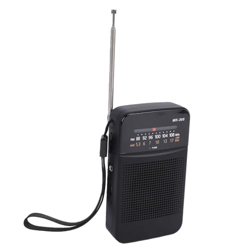 YUEHISY Radio Am FM, Radio Portátil con Batería Recargable con Conector para Auriculares, Altavoz, Antena de 13 Pulgadas, Radios de Transistores para el Hogar Al Aire Libre