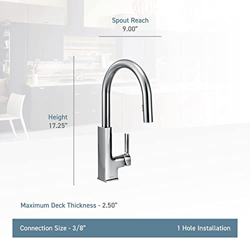 Moen S72308BG STO One-Handle High Arc Pulldown Modern Kitchen Faucet with Power Clean, Brushed Gold by Moen - Image 2
