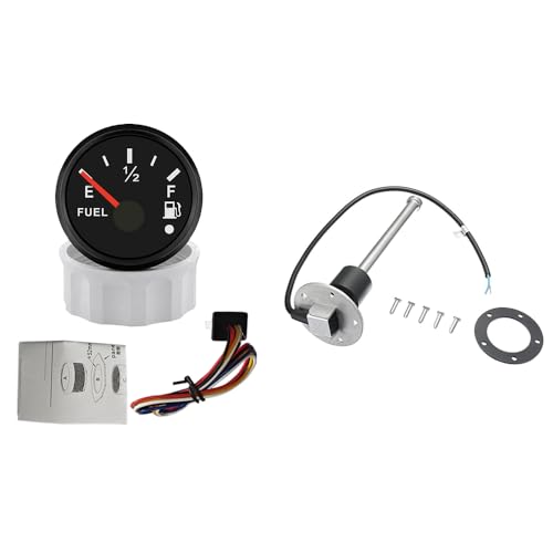 Indicador de nivel de combustible de 52 mm con sensor de 225 mm y retroiluminación roja ELING