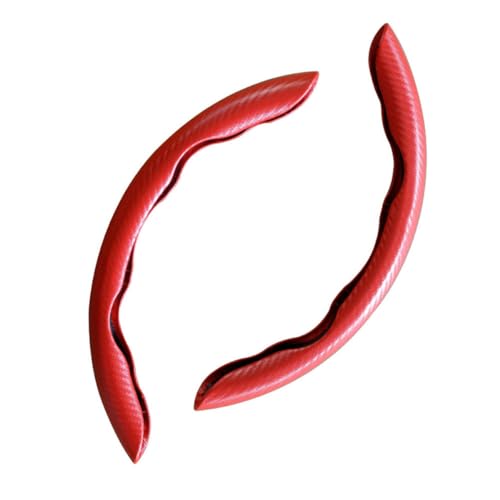 BioNyt 2 Stück Lenkradbezug für Mercedes Benz E-Class W211 W212 W213 E200 E300 E450, Lenkradhüllen Kohlefaser Segmented Anti-Rutsch Atmungsaktiv Auto Zubehör,Red