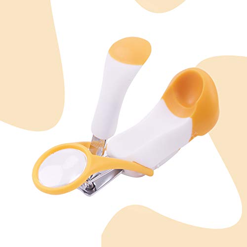 Image of Baybee Baby Nail Clipper with Magnifier Zoom Lens, Safety Nail Cutter for New Born Babies Infant Toddler, Manicure Pedicure Care| Baby Nail Cutter| Nail Clipper for New Born Baby (Pack of 1) (Orange)