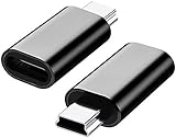 USB C zu Mini USB 2.0 Adapter, (2er-Pack) Type C Female zu Mini USB 2.0 Male Stecker, Laden & Datentransfer, kompatibel mit Dash Cam, Digitale Kameras, GPS Receiver, Mechanische Tastaturen etc.