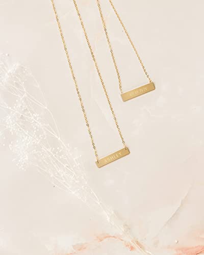Zen & Zuri Personalized Date Gold Filled Bar Necklace, Wedding Date, Valentine's Day, Custom, Gift for Her, Mother's Day3