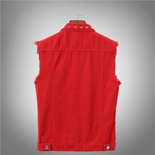 Mens Punk Casual Lapel Jean Vests Retro Ripped Sleeveless Denim Jacket Trucker Cowboy Slim Fit Jackets2