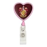 Harry Potter Gryffindor Painted Crest Heart Lanyard Retractable Reel Badge ID Card Holder