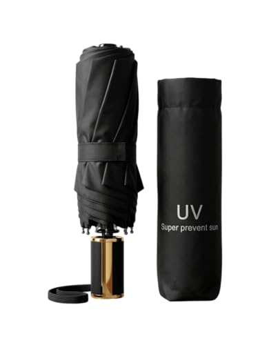 Image of UV Protection Compact Folding Umbrella for Men & Women || Windproof, Waterproof Travel Umbrella with Storage Case || Sun & Rain Protection || Lightweight Portable Umbrella