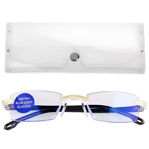 FREEZE2TRIM No Blue Optics Glasses for Women and Men No Blue Light Glasses For Men and Women Ease Eye Strain from Screen Computer Gaming NoBlue-Optics Eyeglasses with Clear Frame & Travel Case
