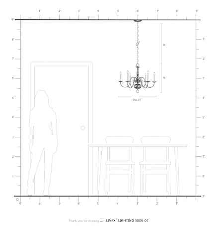 Image of Livex Lighting 5006-07 Williamsburgh 6-Light Chandelier, Bronze