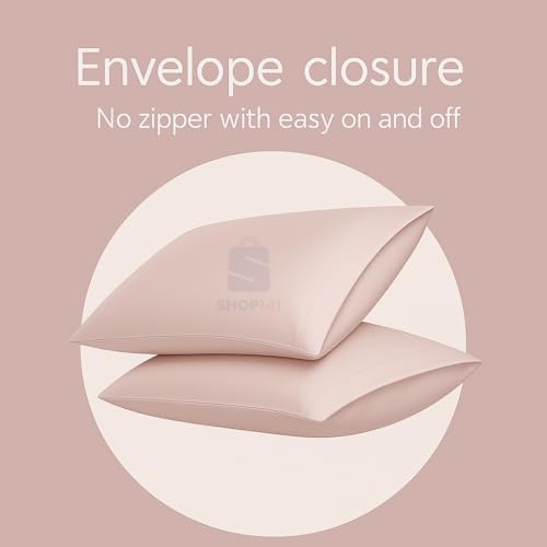 Image of Satin Silk Pillow Cover for Hair and Skin 2 Piece with 3 Piece Satin Silk Scrunchies | 1 Silk Hair Band Free Solid Pillow Covers with Envelope Closure (Rose Taupe) (Chiku + Cap)