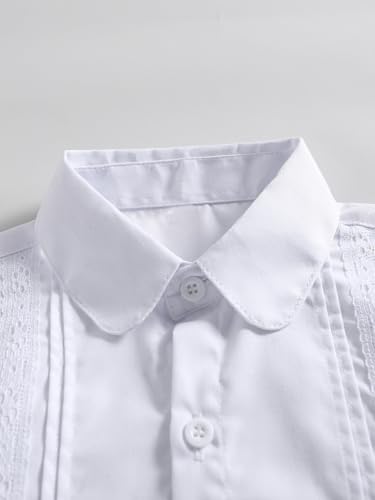Image of Girls' Long Sleeve Peter Pan Collar Shirt Girls School Uniform Shirts