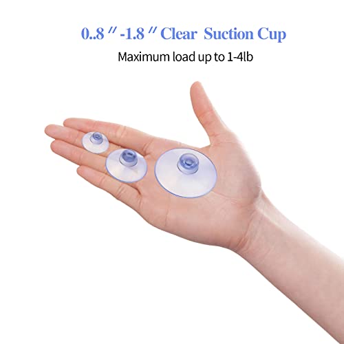 Jc.upin 15 Packs Suction Cup, 20-30-45 mm (3 Sizes) Plastic Sucker Pads Without Hooks, Window Suckers Mushroom Head Suction Pads for Outdoor, Kitchen Bathroom Window Mirror, Round Button Suction Cups