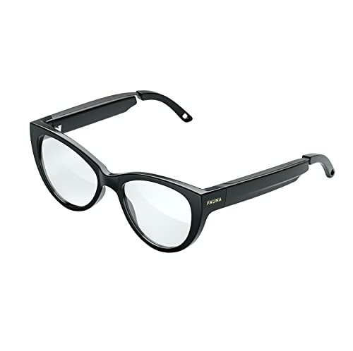 Image of FAUNA Levia Black - Women Designer Audio Blue Light Filter Glasses with Speakers, Clear, Free Size (LEVIABF011EU)