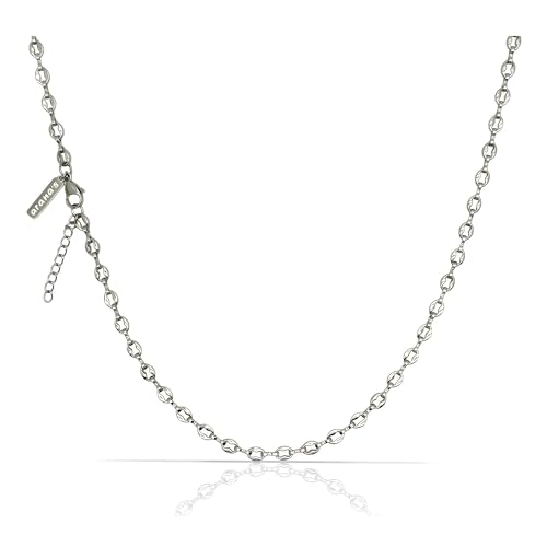 arana's® - Collar de acero inoxidable para hombre y mujer - Cadena con eslabones de calabrotes 60 cm + 3 cm extensible - Regalos originales para hombres y mujeres (60 cm)