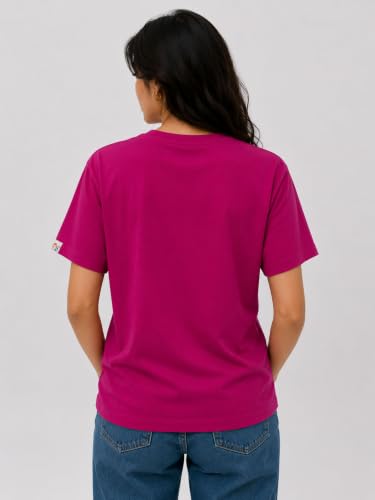Image of Main Character in Every Room Graphic Print T-Shirt, Hot Pink, Round Neck, Short Sleeve Cotton T-Shirt for Women