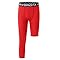 DEVOROPA Meninos Calças De Compressão De Perna Única Youthleggings 3/4 Para Basquete, Calças Esportivas Para Corrida, Capris, Camada De Base Atlética Infantil, Vermelha G