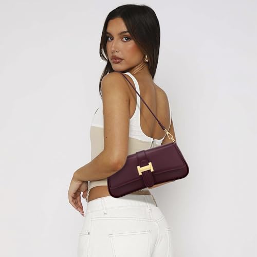 Image of KKXIU Shoulder Bag for Women Small Hobo Handbag Mini Retro Clutch Purses | Trendy Classic Underarm Crossbody Bag with Zipper Closure, Vegan Leather, Removable Strap