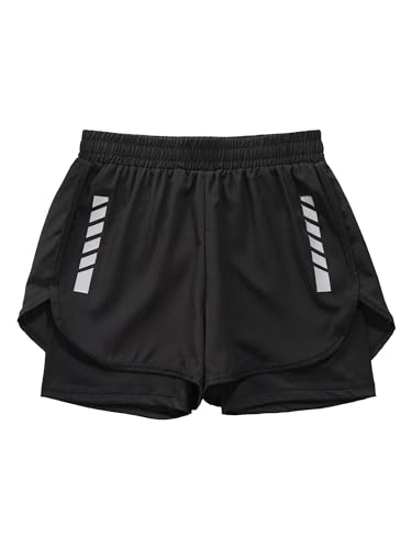 Kids Athletic Booty Shorts 2 in 1 Sport Shorts Boys Quick Dry Boxer Brief Liner Compression Short Leggings3
