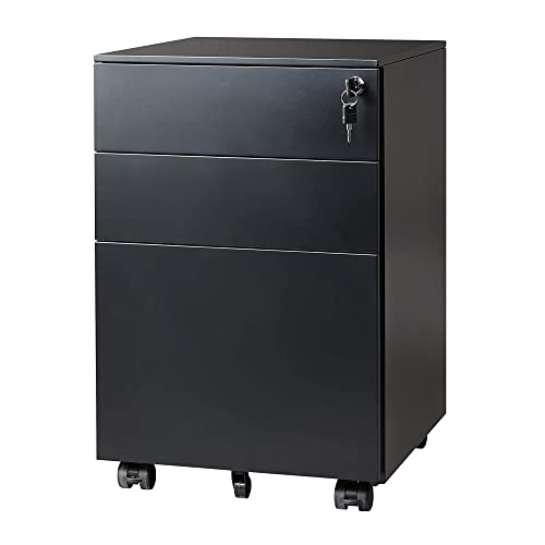 3 Drawer Locking File Under Desk Metal Filing
