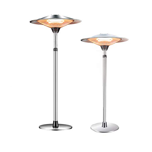 Infrarot heizstrahler terrasse Regenschirmförmige elektrische Heizung im Freien Elektrische Heizung mit 3 Temperatureinstellungen und höhenverstellbar