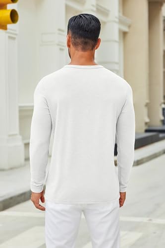 Chemises Henley à manches longues mode basique casual à boutons - 5