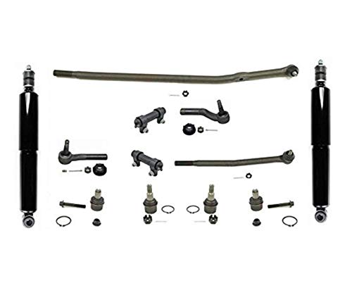 Fits For 92-06 Ford E250 E350 450 Tie Rods Drag Link Ball Joints Shocks 12Pc Kit