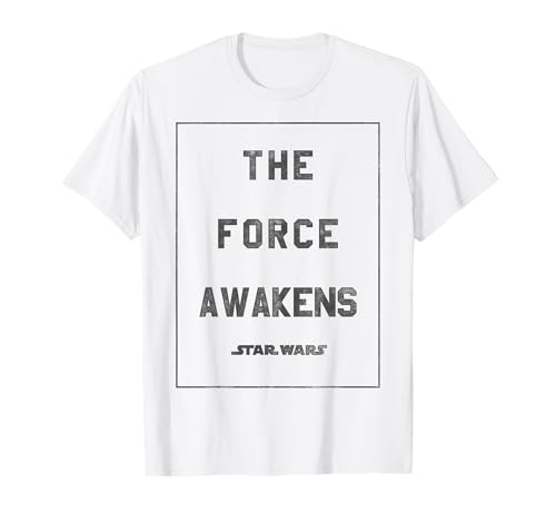 T-shirt Star Wars The Force Awakens Simple Border en coton noir pour fan de la saga