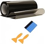 Car Headlight Film,30cm*300cm Self Adhesive Car Light Film, for Smoke Fog Light Taillight Headlight Tint, Vinyl Warp Film Sticker + 3 Squeegees