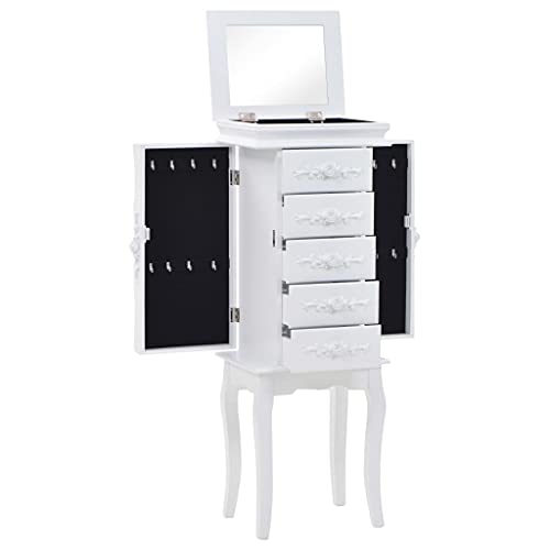MNISDFL Vitrina Salon Aparador Cocina Mueble cafetera Armario joyero de pie Blanco