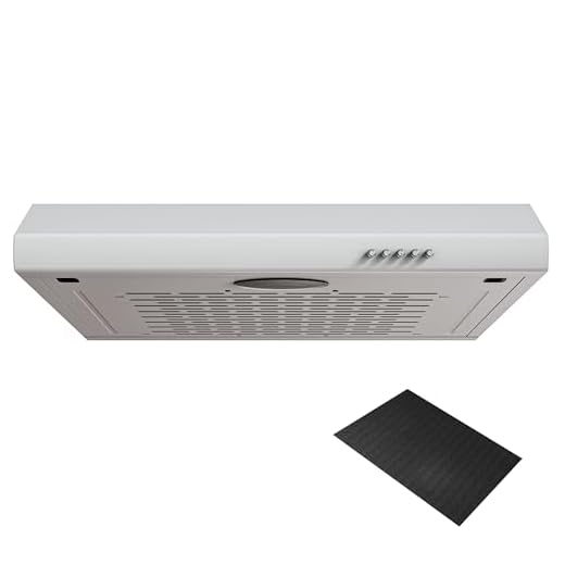 FIREGAS Hotte aspirante 60 cm - Extraction et recyclage avec filtre à charbon inclus - Filtre d'extraction mural - Lampe LED - Blanc