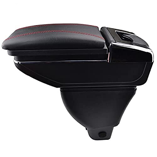 DSMBKS Caja de reposabrazos Centro Consola Caja de Almacenamiento para Toyota Yaris Vitz Echo 1998-2005 Reposabrazos Reposabrazos Giratorio 2000 2001 2002 2003 2004, Rosca Negra