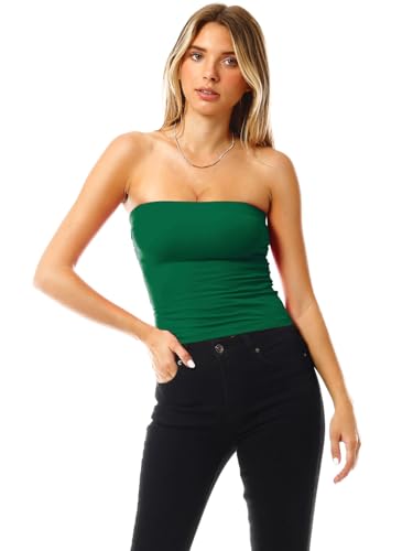 Image of MixMatchy Women's 3 Pack Tube Top Built-in Bra Strapless Ruched Bandeau