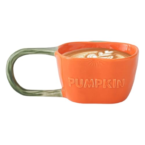 Samuliy Taza de café de Halloween | Taza de calabaza con tapa y cuchara, lindas tazas de Halloween, tazas de café de Halloween, taza de desayuno para niños y mujeres, bebidas