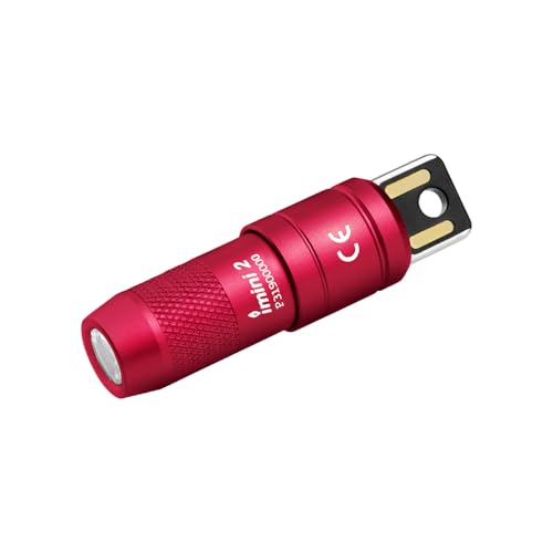 Image of OLIGHT IMINI 2 EDC Rechargeable Keychain Flashlight, 50 Lumens Compact and Portable Mini LED Keyring Lights with Built-in Battery Ideal for Everyday Carry and Emergencies (Passionate Red)
