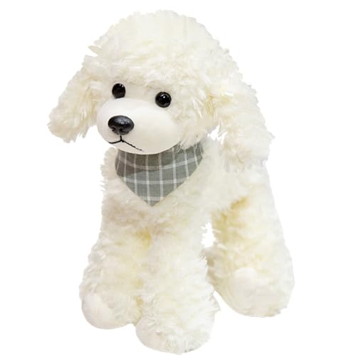 Ruzucoda Plush Poodle Dog Puppy Stuffed Animals Toys Dolls Kids Gifts 9 Inches (White)