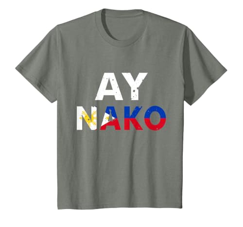 Philippines Tshirt Filipino Vacation Vintage Souvenir Manila T-Shirt, Youth, Olive Heather, Small